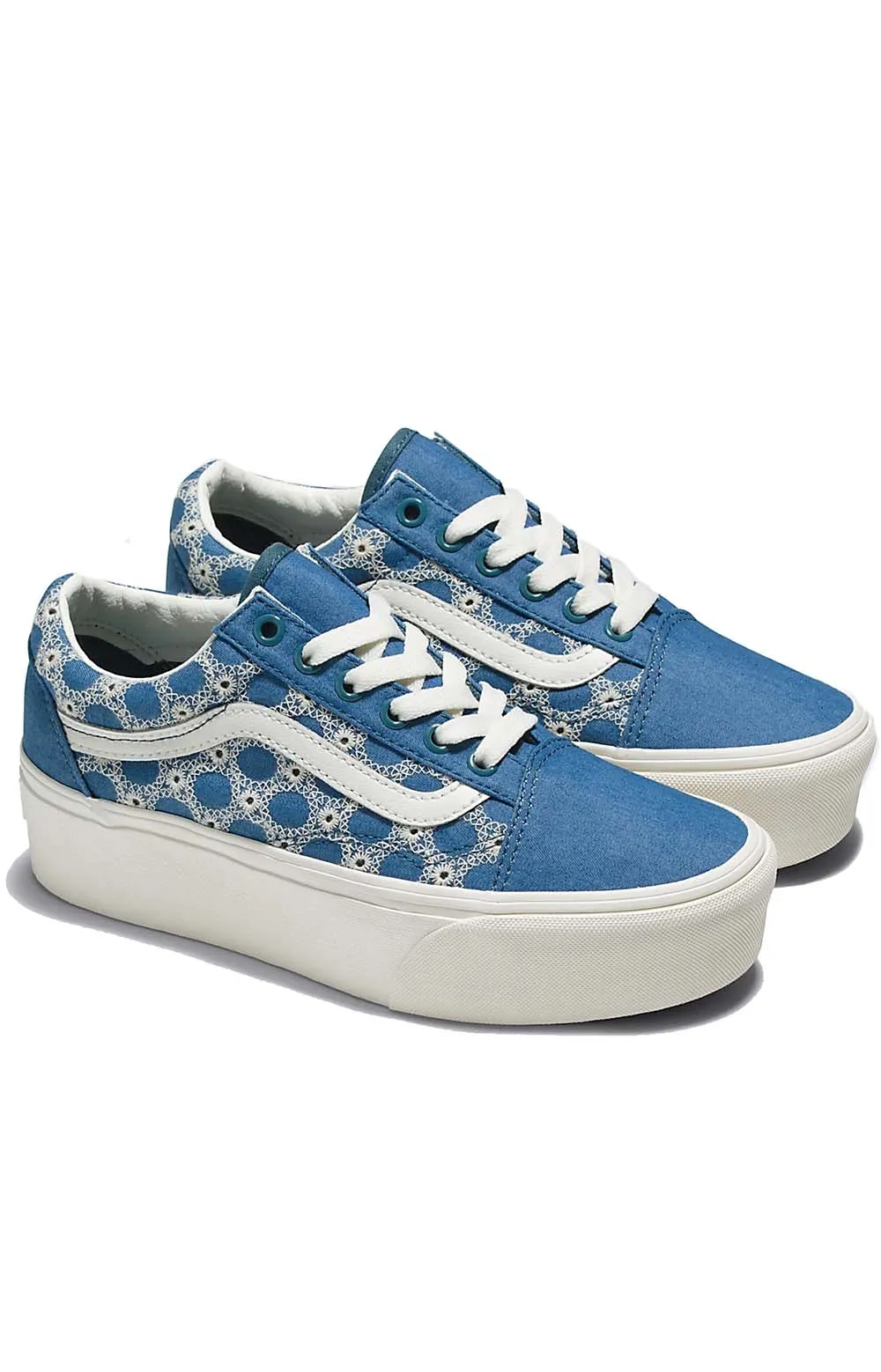 (7Q5MBLU) Denim Mix Old Skool Stackform Shoes - Blue