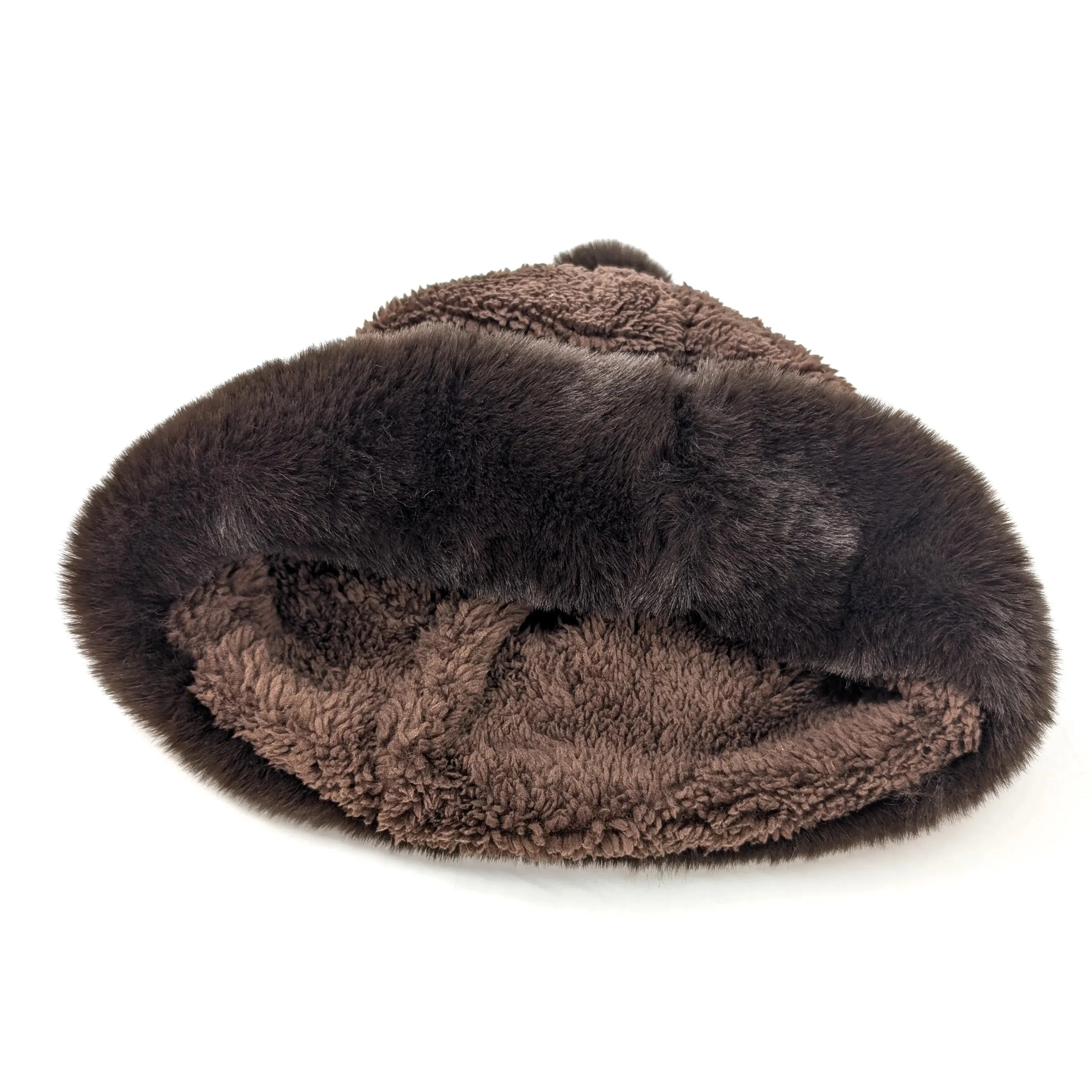 Black Ginger Chocolate Brown Faux Fur Bobble Hat - 800-689