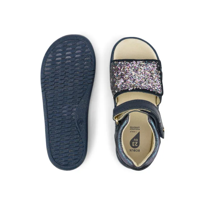 Bobux iwalk IW Gem Girls Leather Sparkle Sandal Navy