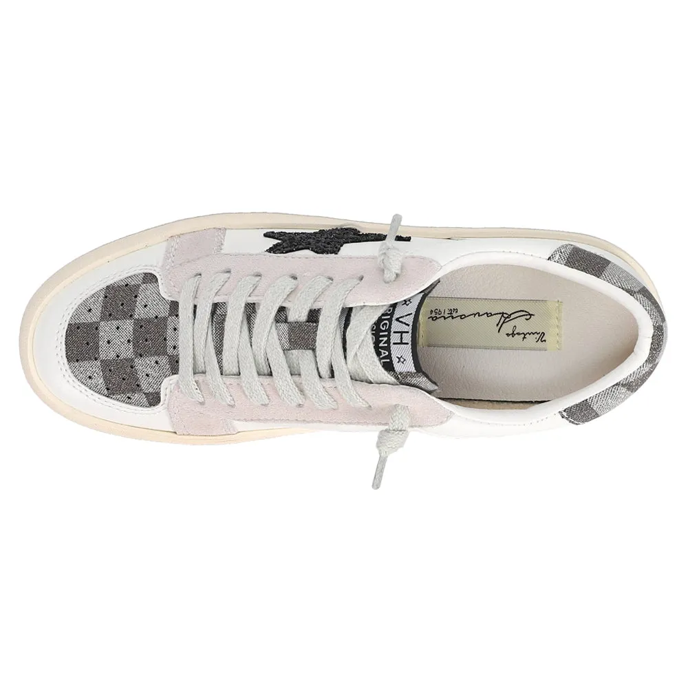 Bonnie Plaid Glitter Lace Up Sneakers