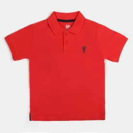 Boys Cotton Polo Basic - Red