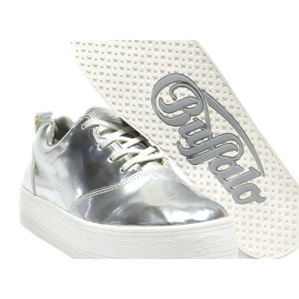 Buffalo Low-Top Sneakers Leather Silver Colour For Women