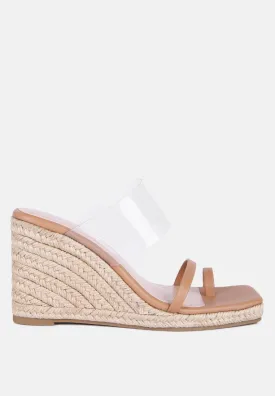 Clear Path Toe Ring Espadrilles Wedge Sandals