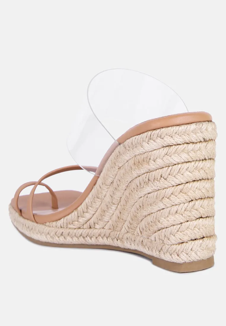 Clear Path Toe Ring Espadrilles Wedge Sandals