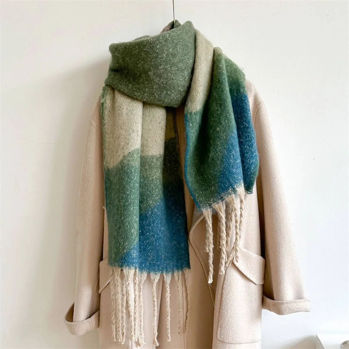 Contrast Scarf - Khaki