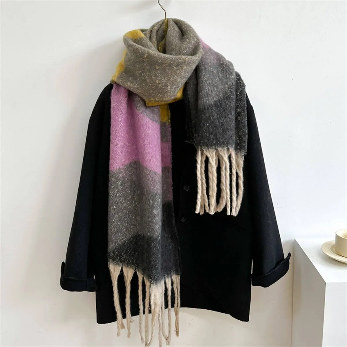 Contrast Scarf - Khaki