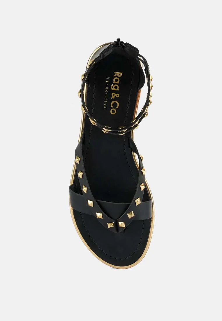 Emmeth Studs Embellished Flat Sandals