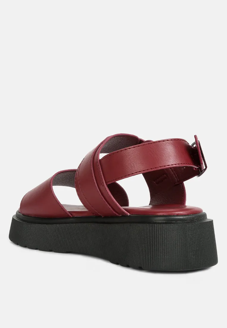 Gladen Pin Buckle Platform Sandals