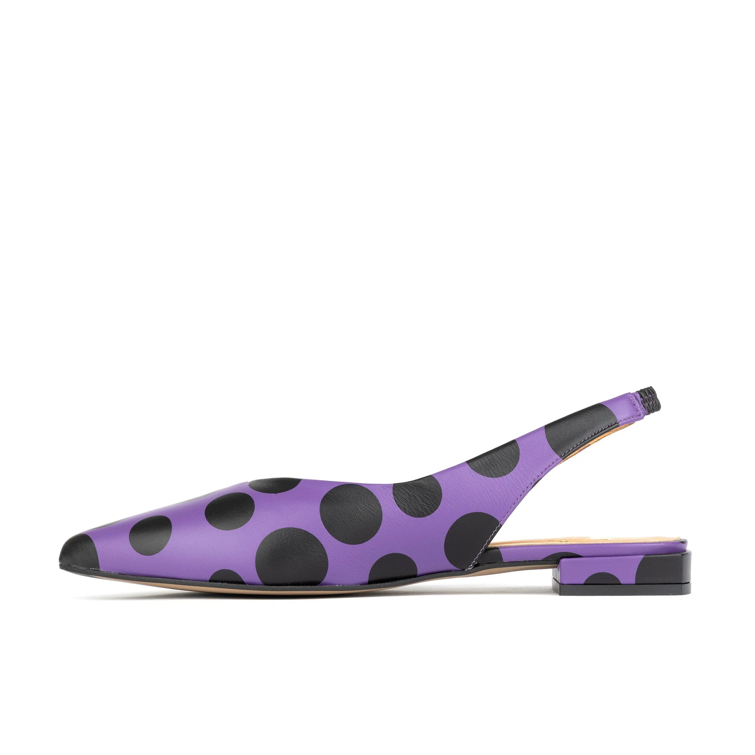 Holly - Black & Purple Polka Dot - Womens Designer Sandals