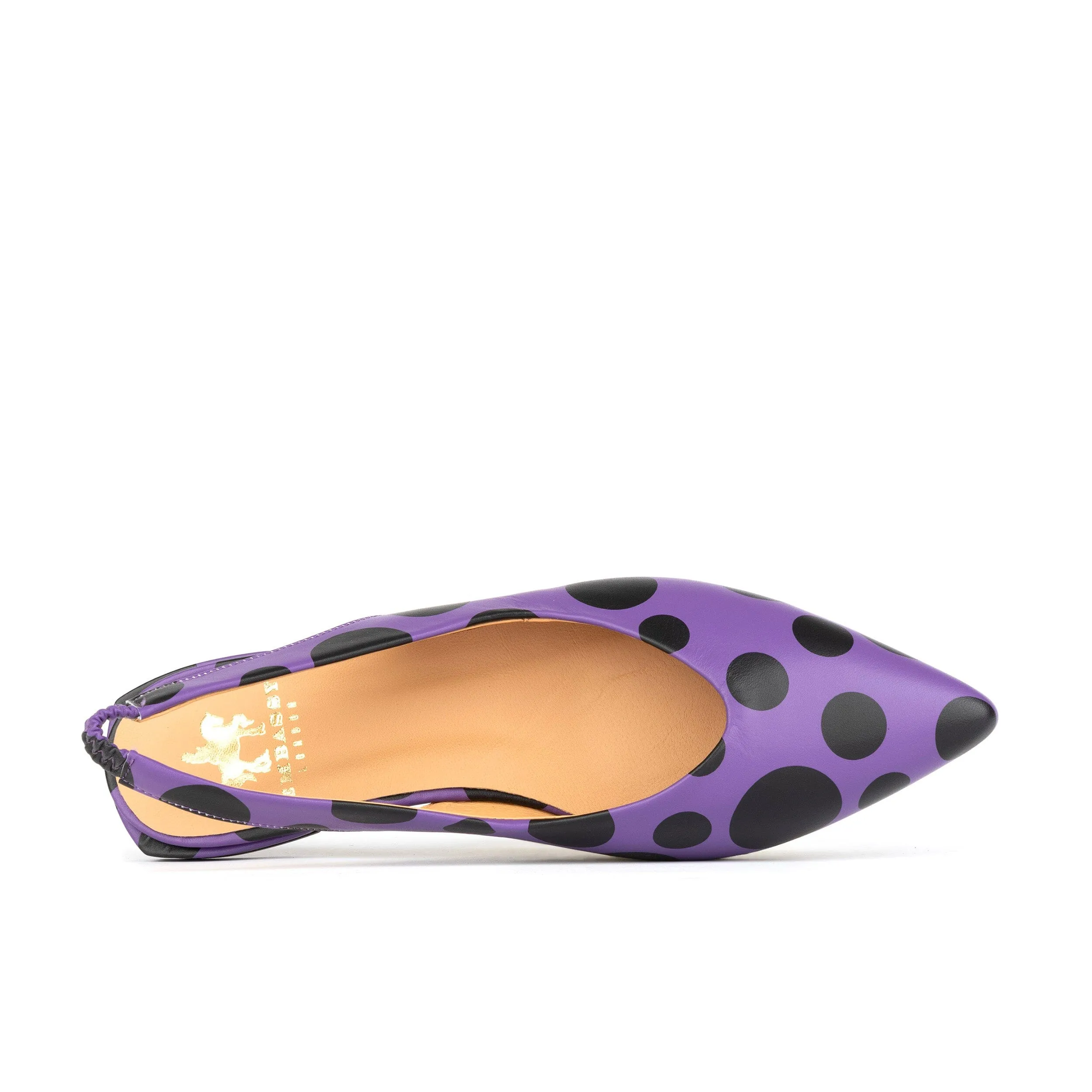 Holly - Black & Purple Polka Dot - Womens Designer Sandals