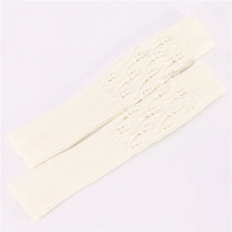 Knitted Jacquard Open Finger Gloves - Autumn/Winter Collection