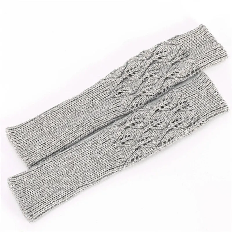 Knitted Jacquard Open Finger Gloves - Autumn/Winter Collection