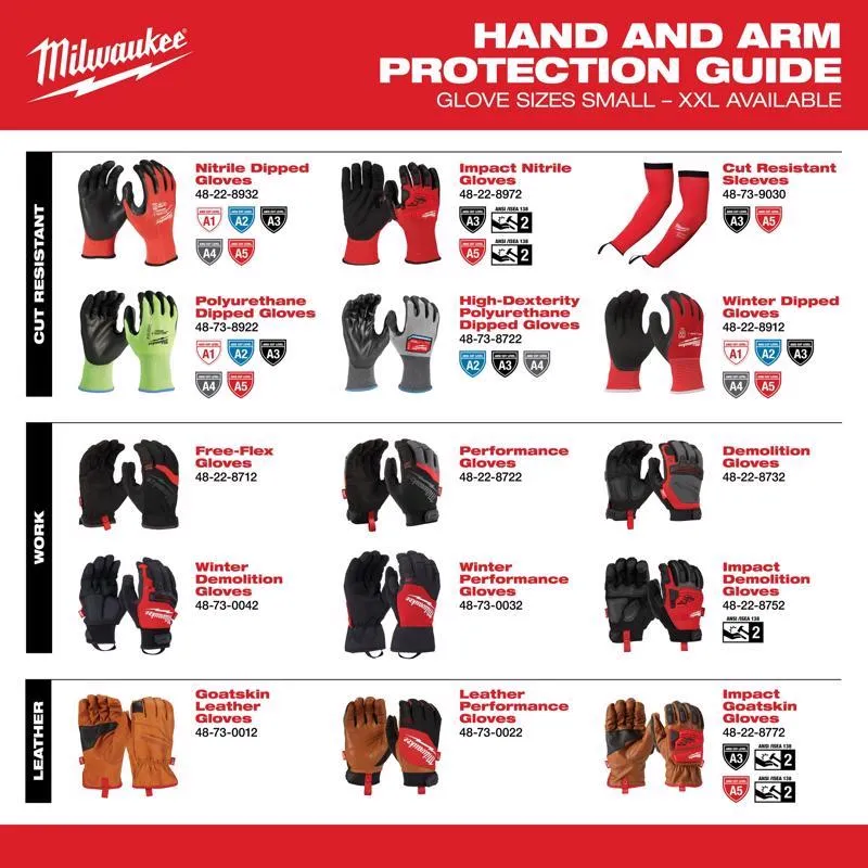 Milwaukee Cut Level 1 Nitrile Dipped Cut Resistant Gloves Red L 1 pair