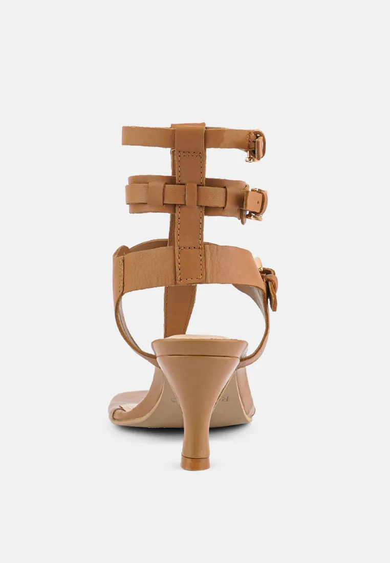 Nereid Kitten Heel Cut Out Gladiator Sandals