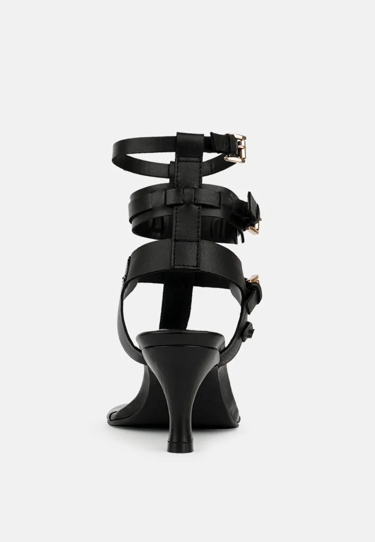 Nereid Kitten Heel Cut Out Gladiator Sandals