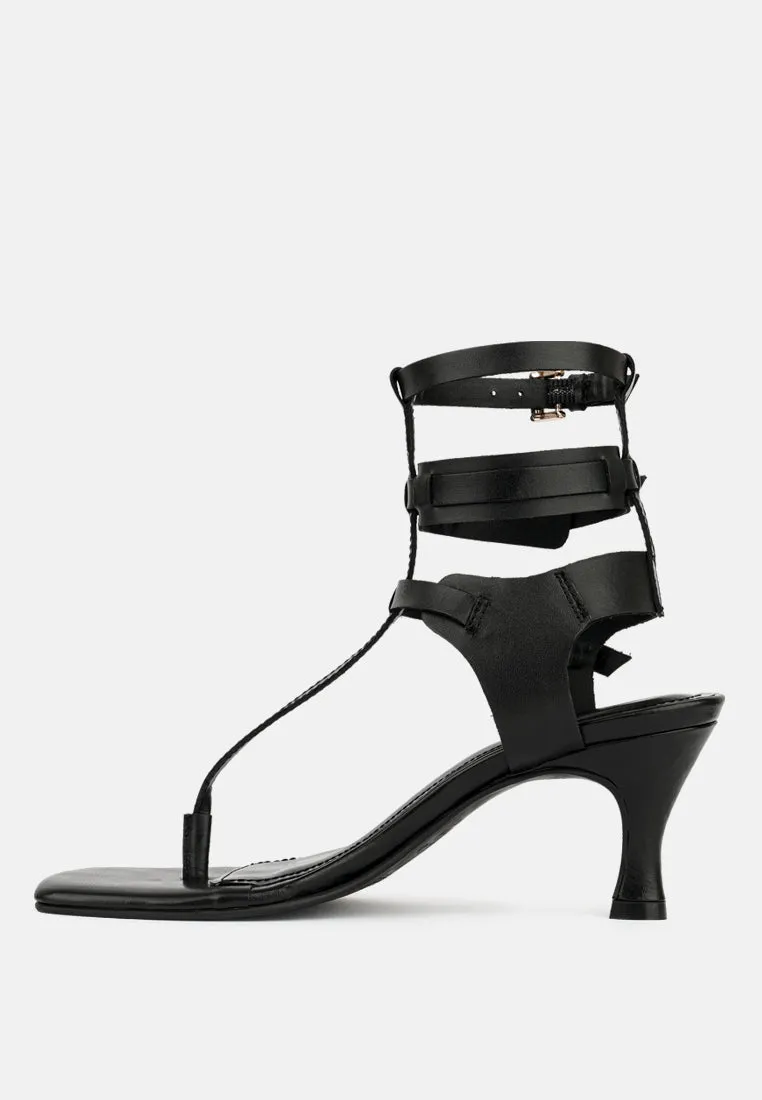 Nereid Kitten Heel Cut Out Gladiator Sandals