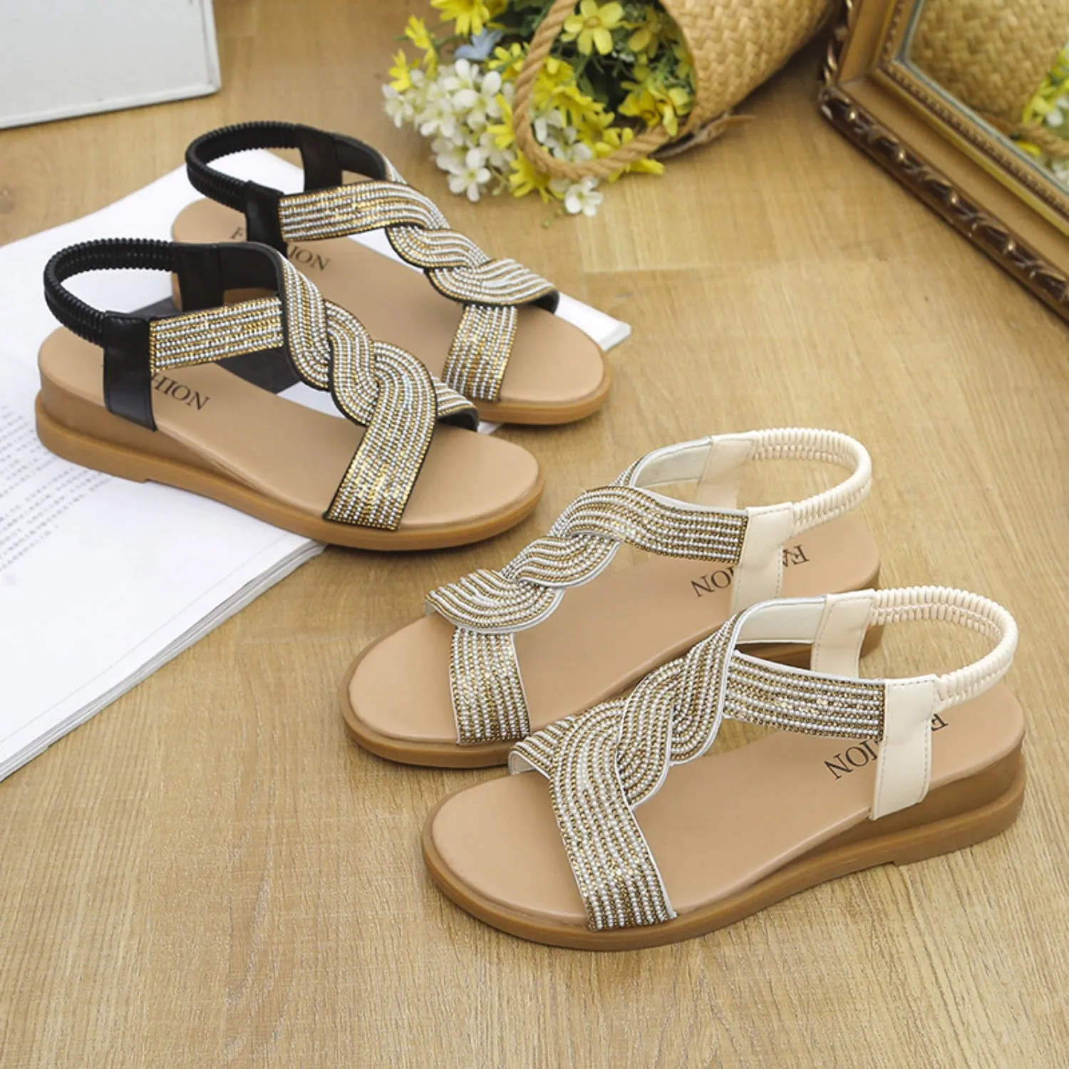 PU Leather Open Toe Sandals