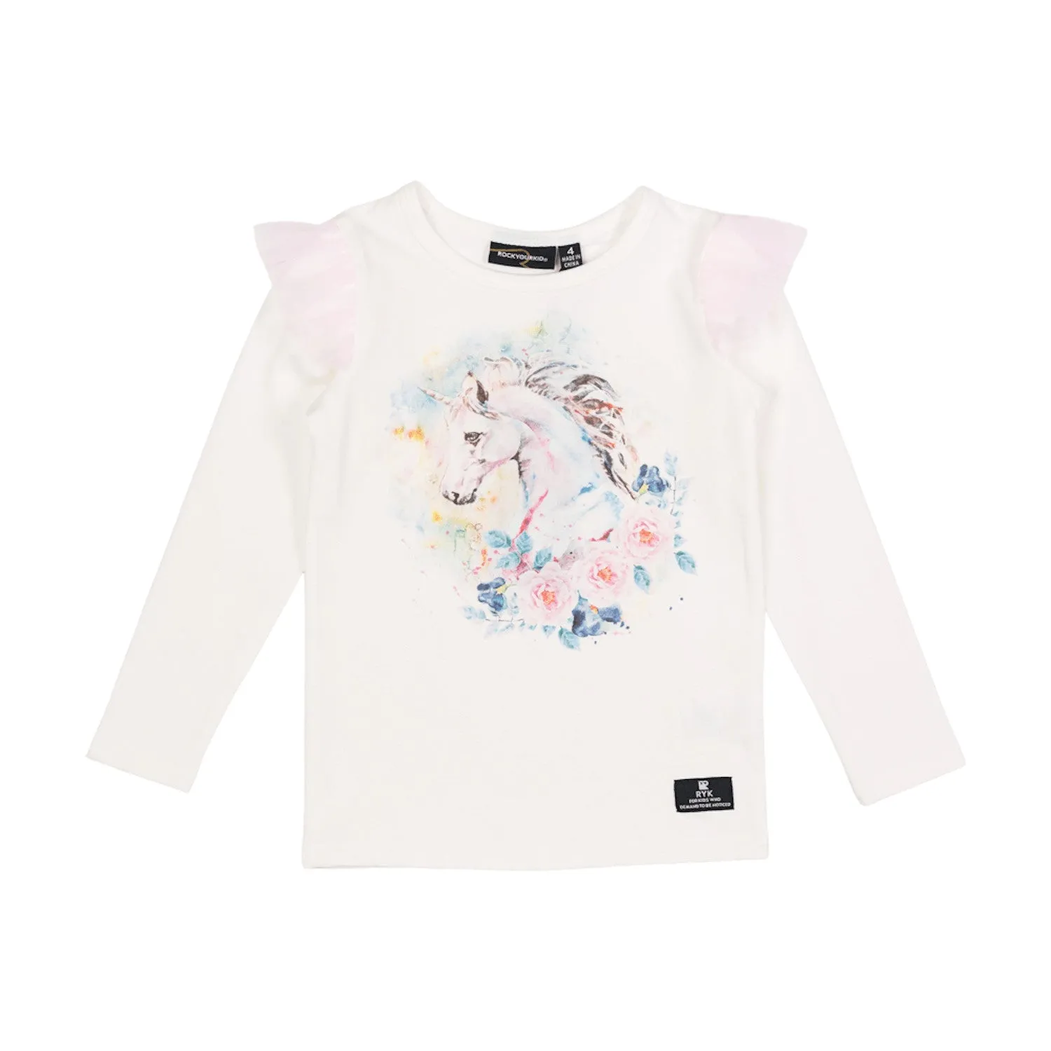 Rock Your Kid Floral Unicorn T-Shirt