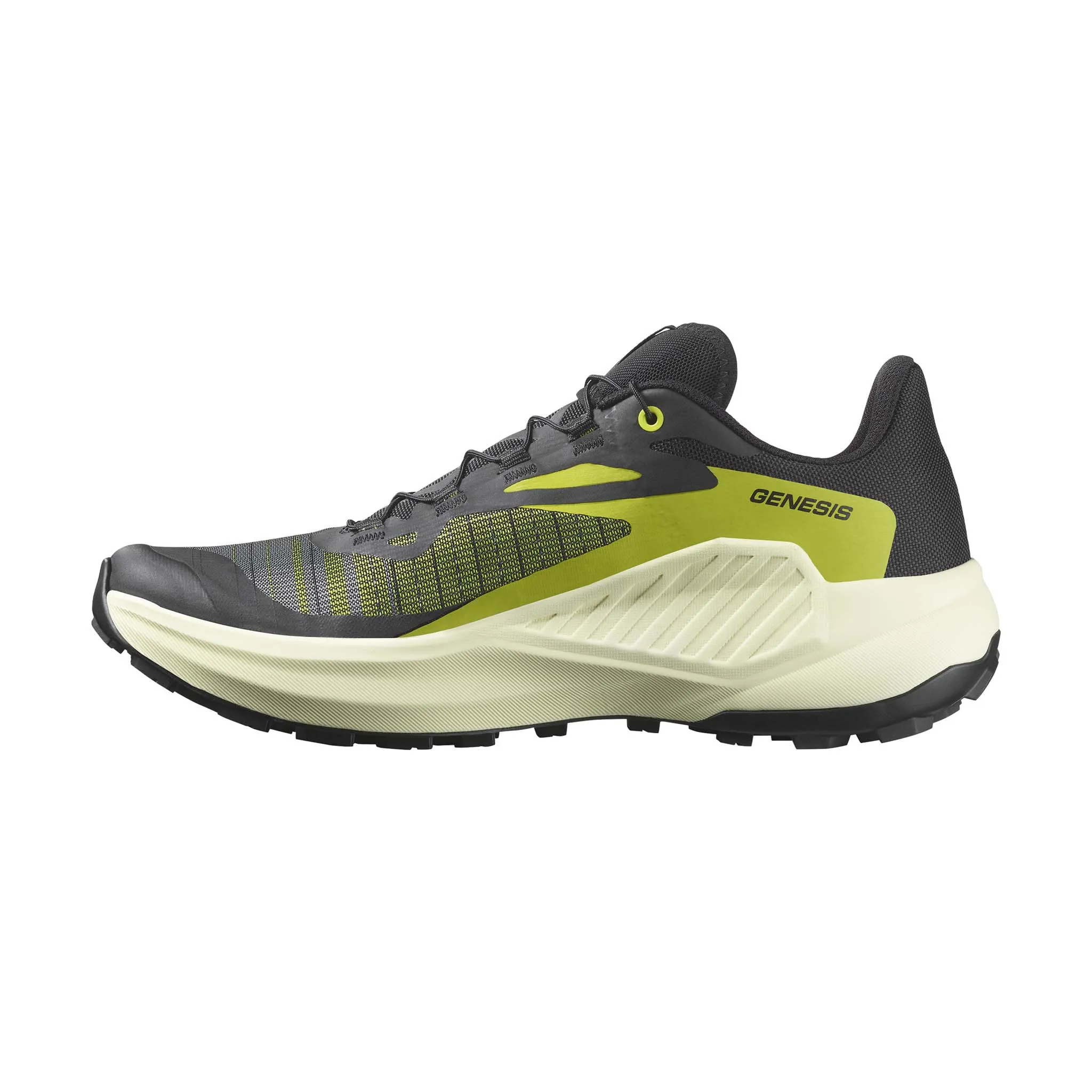 Salomon | Men's Genesis Running Shoes - Black/Sulphur Spring/Transparent Yellow