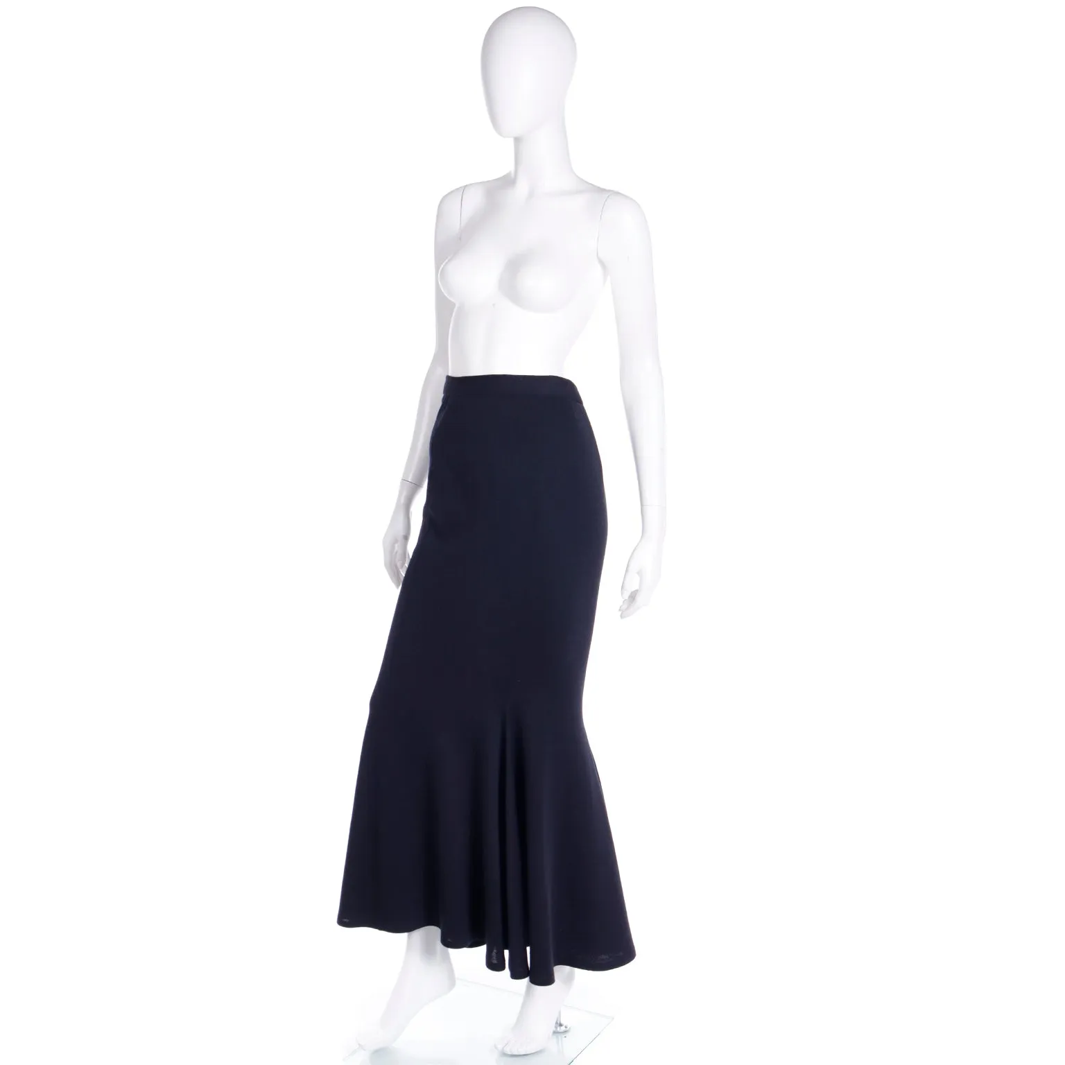 S/S 1992 Isaac Mizrahi Mlack Trumpet Hem Maxi Skirt