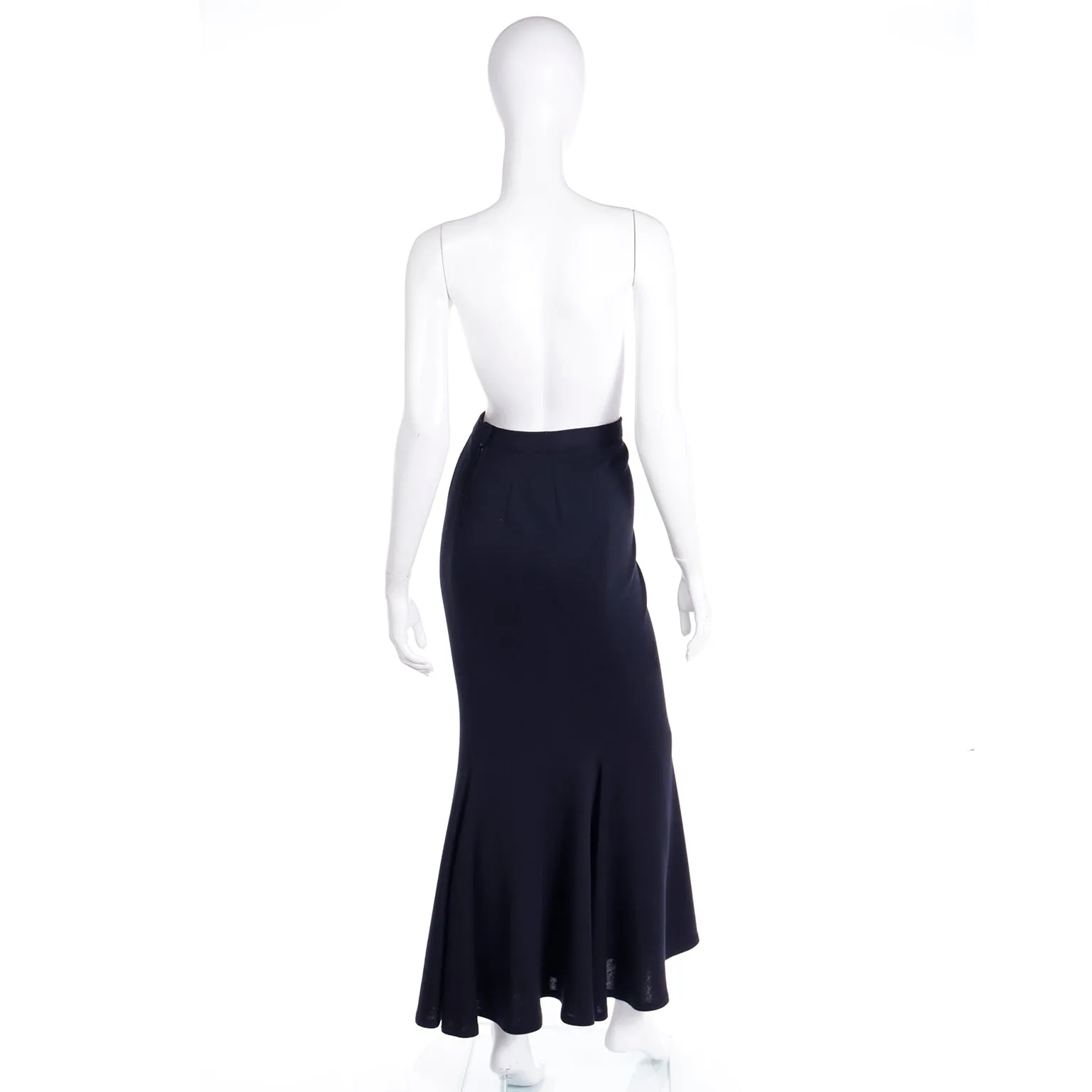 S/S 1992 Isaac Mizrahi Mlack Trumpet Hem Maxi Skirt