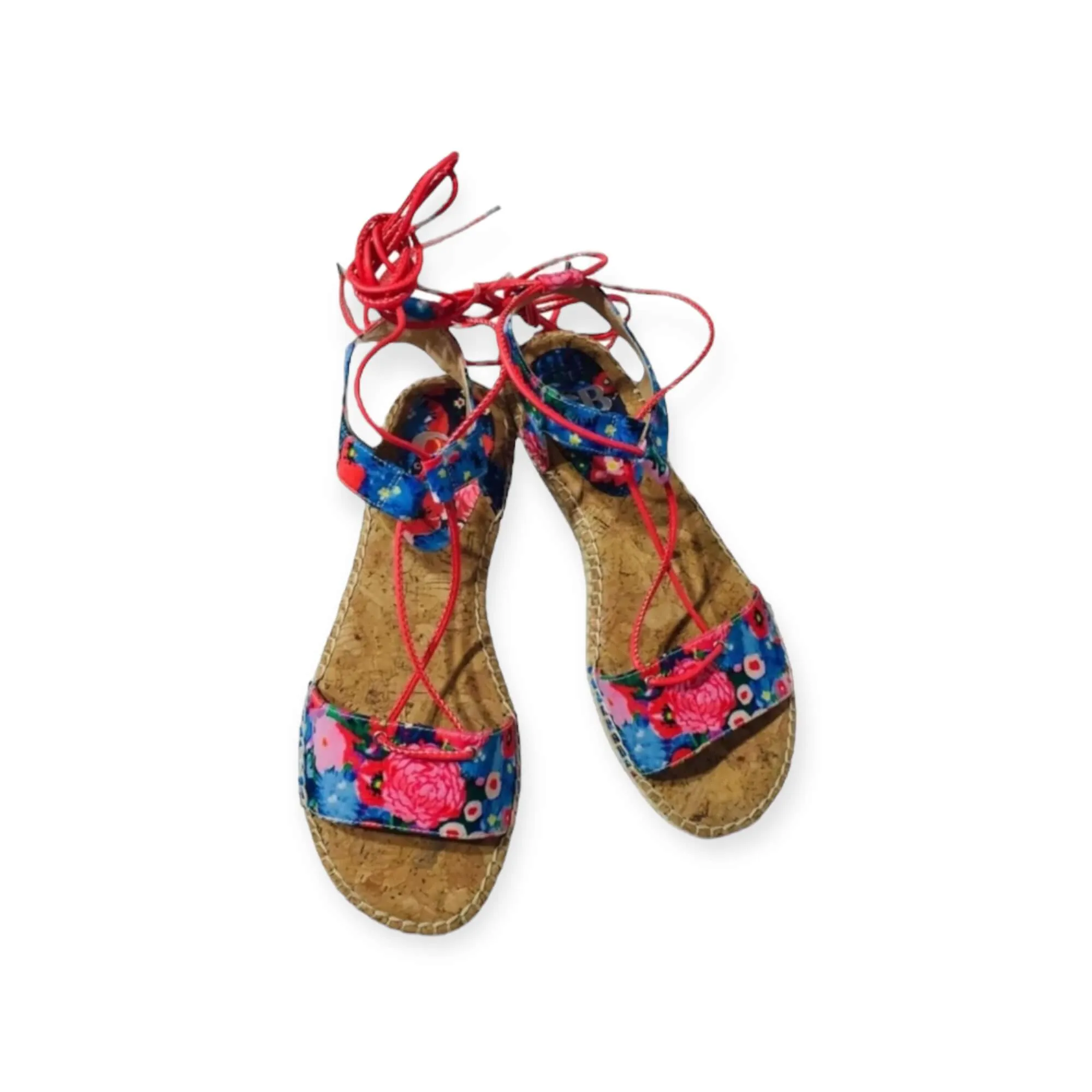 Tropical Espadrille Lace Up Ankle Sandals