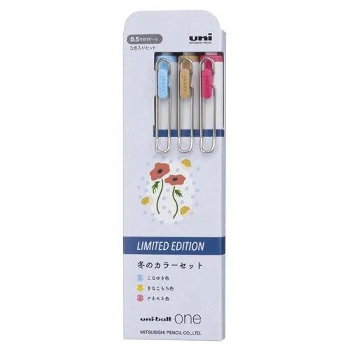 UNI UMNS38.G uni-ball one 0.38mm 0.5mm limited autumn and winter color gel pen white shaft gel pen three-color set limited set