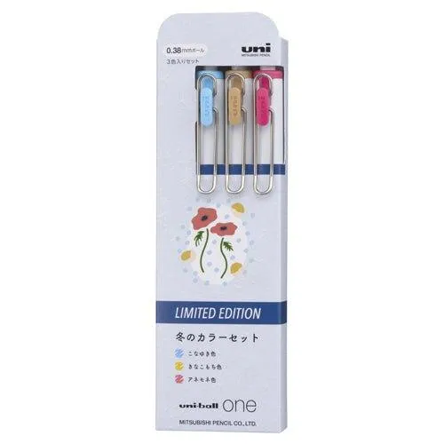 UNI UMNS38.G uni-ball one 0.38mm 0.5mm limited autumn and winter color gel pen white shaft gel pen three-color set limited set