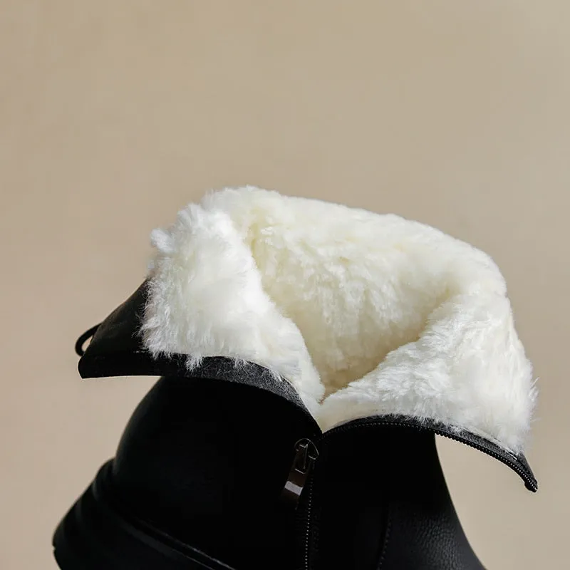 Winter Leather Ankle Boots