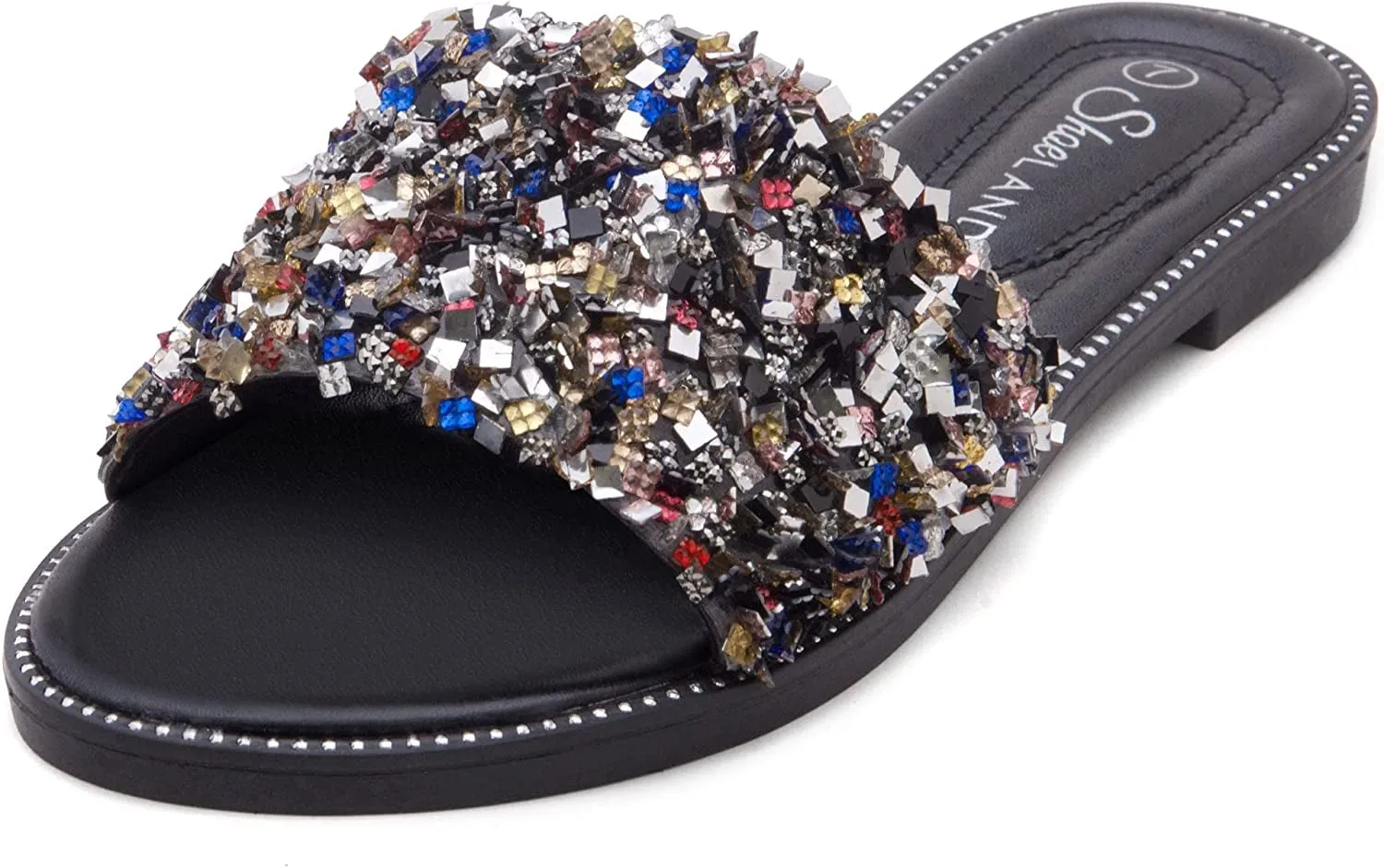 Women's Open Toe Rhinestone Flat Sandals